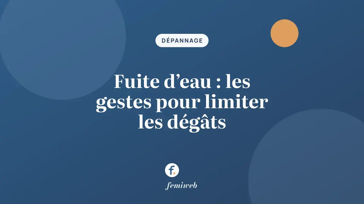 Fuite d’eau : les gestes pour limiter les dégâts